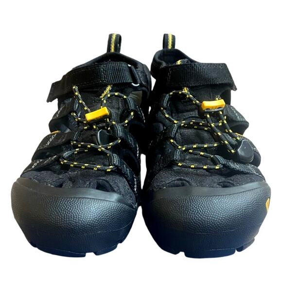 Keen Commuter Mens Sandals 9 Black Yellow Bungee Tie Hiking Shoes Toe Protection - Picture 5 of 9